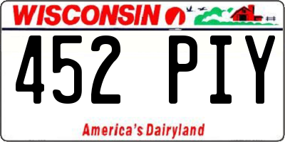 WI license plate 452PIY