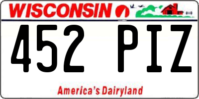 WI license plate 452PIZ