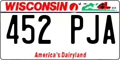 WI license plate 452PJA