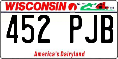 WI license plate 452PJB
