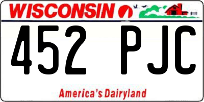 WI license plate 452PJC