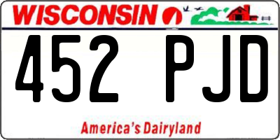 WI license plate 452PJD