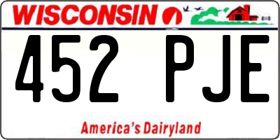 WI license plate 452PJE