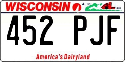 WI license plate 452PJF