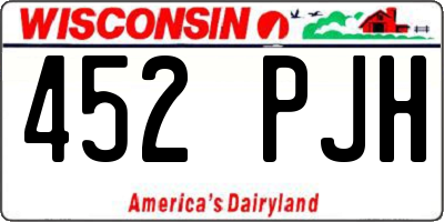 WI license plate 452PJH