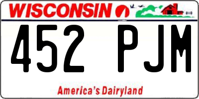 WI license plate 452PJM