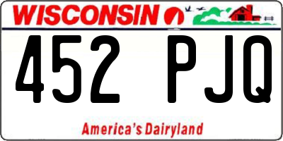 WI license plate 452PJQ