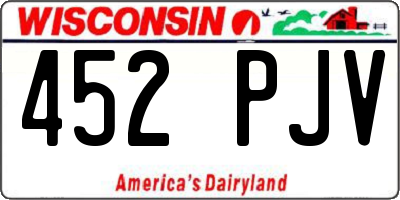 WI license plate 452PJV