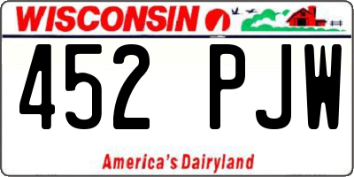 WI license plate 452PJW
