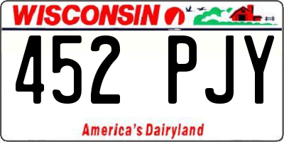WI license plate 452PJY