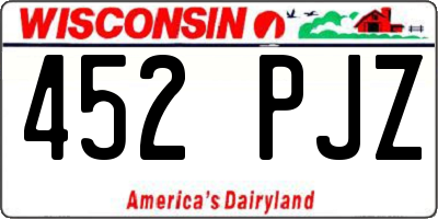 WI license plate 452PJZ