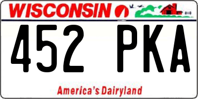 WI license plate 452PKA