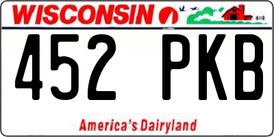 WI license plate 452PKB