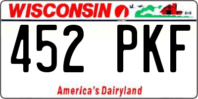 WI license plate 452PKF