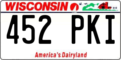 WI license plate 452PKI