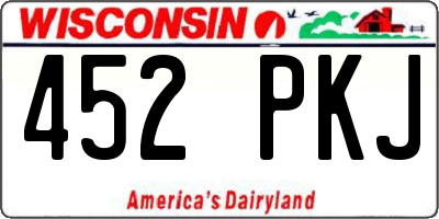WI license plate 452PKJ
