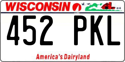 WI license plate 452PKL