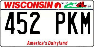 WI license plate 452PKM