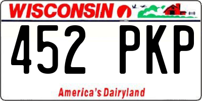 WI license plate 452PKP