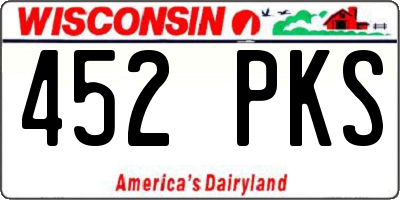 WI license plate 452PKS