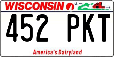 WI license plate 452PKT