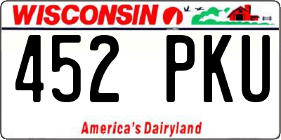 WI license plate 452PKU