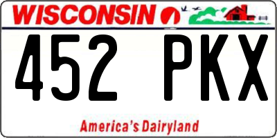 WI license plate 452PKX