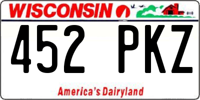 WI license plate 452PKZ