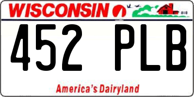 WI license plate 452PLB