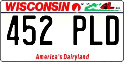 WI license plate 452PLD