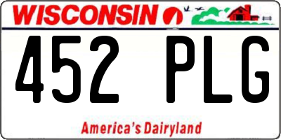 WI license plate 452PLG