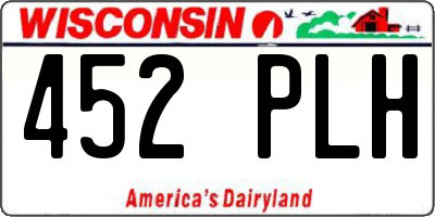 WI license plate 452PLH