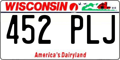 WI license plate 452PLJ