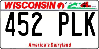 WI license plate 452PLK