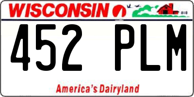 WI license plate 452PLM