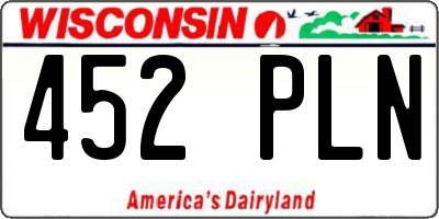 WI license plate 452PLN