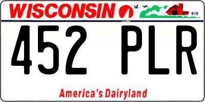 WI license plate 452PLR