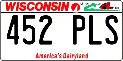 WI license plate 452PLS