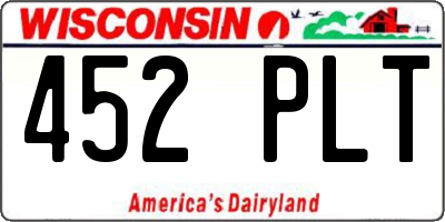 WI license plate 452PLT