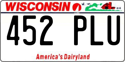 WI license plate 452PLU