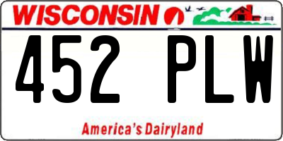 WI license plate 452PLW