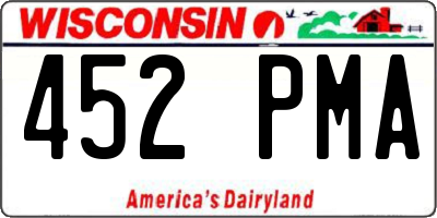 WI license plate 452PMA