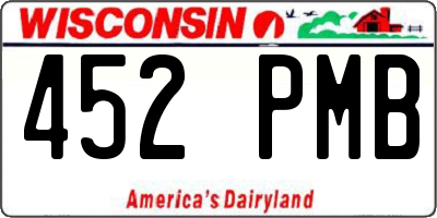 WI license plate 452PMB