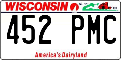 WI license plate 452PMC