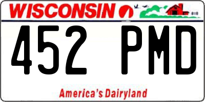 WI license plate 452PMD