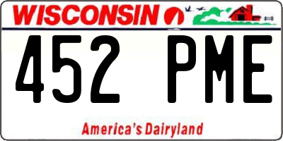 WI license plate 452PME