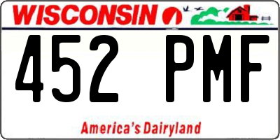 WI license plate 452PMF
