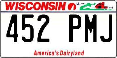 WI license plate 452PMJ