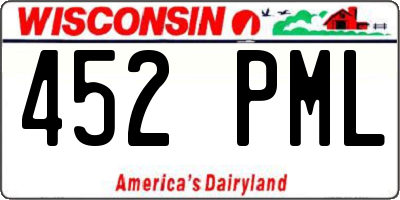 WI license plate 452PML