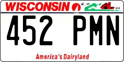 WI license plate 452PMN